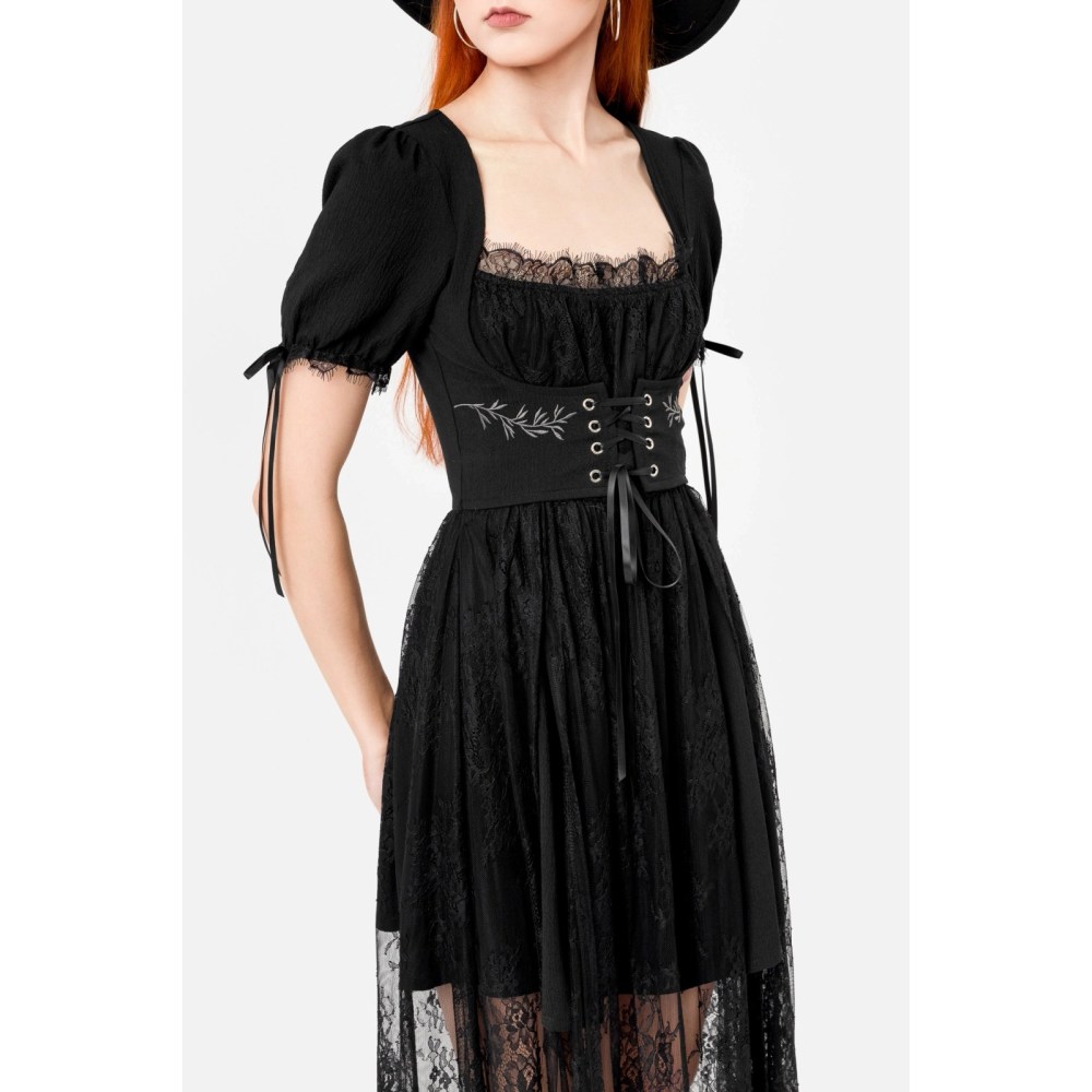 Restyle - Wild Incantations Maxi langes Kleid - Schwarz